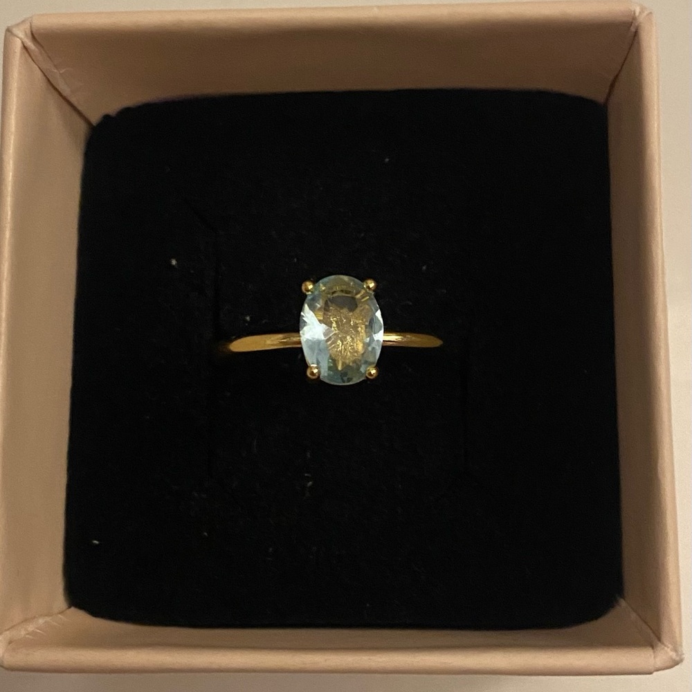 Gold and Aquamarine Ring - Picture 3 of 3